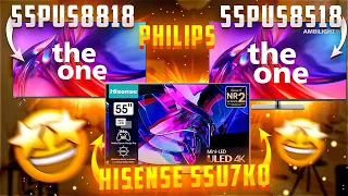 Порівняння телевізорів #Hisense #55U7KQ та #Philips #55PUS8818 #55PUS8518