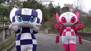 Miraitowa and Someity mascots visit Paris (HD)