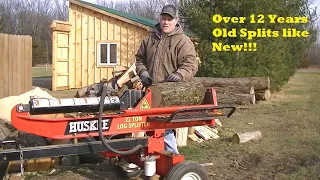 Splitting Firewood on my old 22ton Huskee Wood Splitter