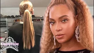 Beyonce reveals her long natural hair! Yonce with the #GOODHAIR