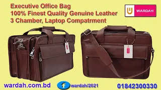 Premium Quality Executive Office Bag, 100% Original Leather 3 chamber Executive Office Bag