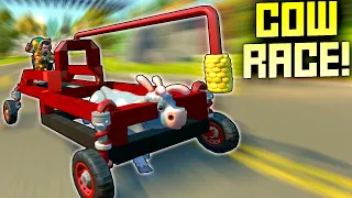 Cow Powered Car Race! Because We Needed The Excitement! - Scrap Mechanic Multiplayer Monday