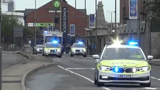 CAT A Armed Prison Convoy Transporting Prisoners to Liverpool Crown Court from HMP Strangeways