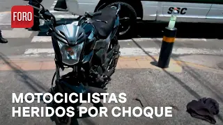 CDMX; Tres motociclistas heridos por choque en colonia La Pradera - Las Noticias