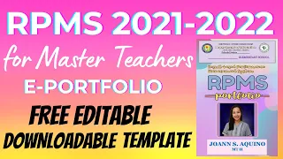 RPMS-IPCRF E-PORTFOLIO 2022 FOR MASTER TEACHERS // FREE DOWNLOADABLE & EDITABLE TEMPLATE