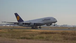 Letzte Lufthansa A380 verlässt Frankfurt (D-AIMH ) + wing wave