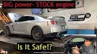 Stock Engine GTR with bigger turbos- How much power and is it safe?