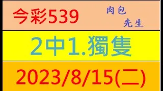 今彩539 『2中1.獨隻』【2023年8月15日(二)】肉包先生