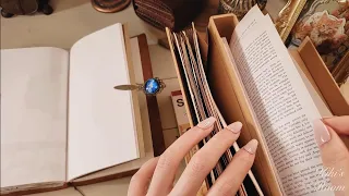 ASMR｜Desk Makeover｜2 collages, keep a diary｜Vintage spread,Relaxing paper sounds