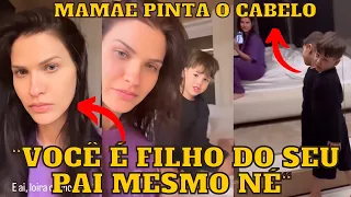 Andressa Suita mostra filhos PEDINDO para ela ficar LOIRA e ela diz que Gusttavo Lima também quer kk