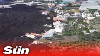 La Palma volcanic lava destroys more homes