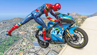 GTA 5 Spiderman Motorcycle Fails/Ragdolls Episode 09 (Euphoria Ragdolls)