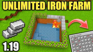 HOW TO MAKE UNLIMITED IRON FARM IN MINECRAFT POCKET EDITION || IRON FARM BEDROCK EDITION 1.19  HINDI