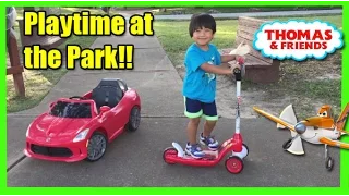 Ryan Playtime at the Park with Thomas and Friends and Disney Cars