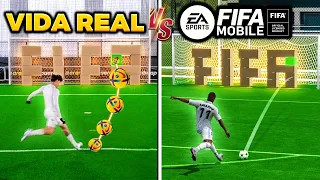 FIFA MOBILE vs VIDA REAL!! (DESAFIOS IDÊNTICOS)