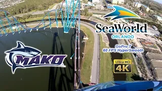 2019 SeaWorld Orlando Mako Roller Coaster Front and Back Seat On Ride Ultra HD 4K POV HyperSmooth