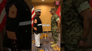 Marine Master Sergeant Gives Son His First Salute