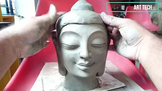 Buddha Face making with Clay | sabse Easy buddha Making Process | You Can Try at Home | Art Tech