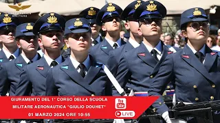 Cerimonia di giuramento degli allievi del 1° Corso della Scuola Militare Aeronautica Giulio Douhet