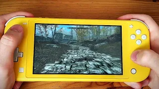 Skyrim - демонстрация геймплея на Switch Lite. *Вы знали, что Каджиты летают?*