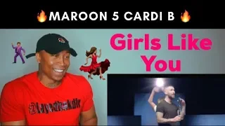 Maroon 5 - Girls Like You ft. Cardi B (REACTION!!!)