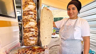 Respect! - She Sells 100 Doner Kebabs A Day On The Street - Turkish Street Food