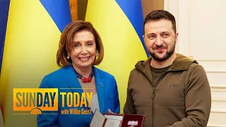 Pelosi Meets Zelenskyy In Kyiv, Civilians Evacuate From Steel Plant