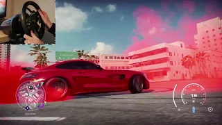 Need For Speed Heat - Mercedes AMG GTR Bagged (w/ Steering Wheels) Gameplay