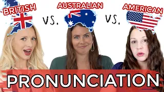 1 LANGUAGE, 3 ACCENTS! UK vs. USA vs. AUS English Pronunciation!