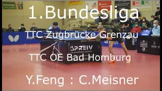 1.Bundesliga | TTC Zugbrücke Grenzau - TTC OE Bad Homburg | Y.Feng : C.Meissner