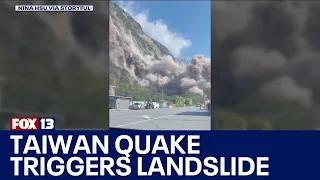 Taiwan earthquake triggers massive landslide | FOX 13 Seattle