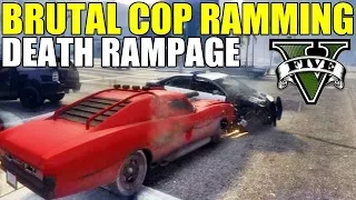 BRUTAL COP RAMMING DEATH RAMPAGE! (GTA 5 Funny Moments)