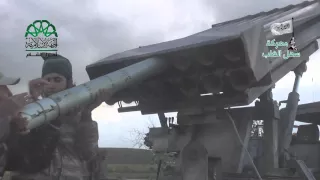 حماة سهل الغاب استهداف معاقل قوات الأسد في قرية جورين بالصواريخ 22 4 2015