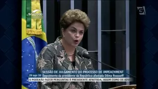 Dilma se defende no Senado e fala em golpe