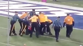 49ers Fan Runs onto Field, Headbutts & Spits on Giants Security