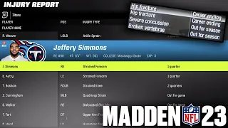 What Happens If You Have Max Injury Sliders and 1 Injury and Toughness Players? Madden 23 Experiment