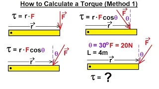 Physics 15  Torque Fundamentals (4 of 13) How to Calculate a Torque (Method 1)