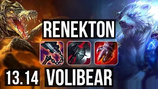 RENEKTON vs VOLI (TOP) | 11/0/9, Legendary, 300+ games | EUW Master | 13.14