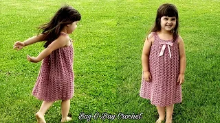 Easy crochet Toddler Dress | Simply Beautiful | Bag O Day Crochet Tutorial #600