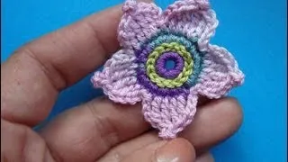 Crochet flower pattern for free - Вязаный цветок Урок 57