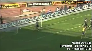 Serie A 1997-1998, day 33 Juventus - Bologna 3-2 (R.Baggio goal)