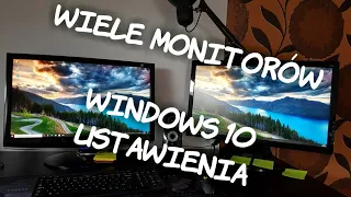 Ustawienia ekranu domyślnego Windows 10. Wiele monitorów - kolejność, układ.