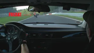 BMW 330i e92 Nürburgring onboard / crazy Biker