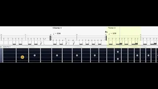 Aneurysm — Nirvana — Bass part with tabs and fretboard view (4k)