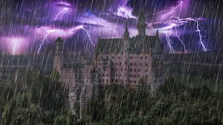 Sleep Soundly in 2 Minutes with Heavy Rain and Thunder Sounds at Neuschwanstein Castle