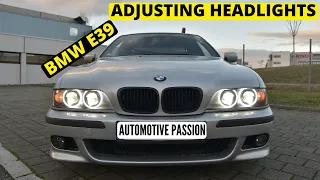 How to adjust, aim the headlights to your car. (instructions and details BMW E39)