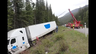 Semi Truck Accident Recovery Deep Into The Woods!! | JamieDavisTowing Rotator And HR-130.