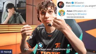 Caedrel reacts to Fnatic's highlight video (Adam just trolling)