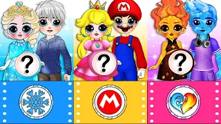 Elsa, Jack Frost, Peach Princess, Super Mario & Elemental Ember Couples Switch Up | 30 Best Craft