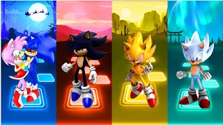 Amy Sonic Exe vs Dark Sonic vs Fleetway Super Sonic vs Hyper Sonic | Tiles Hop EDM Rush